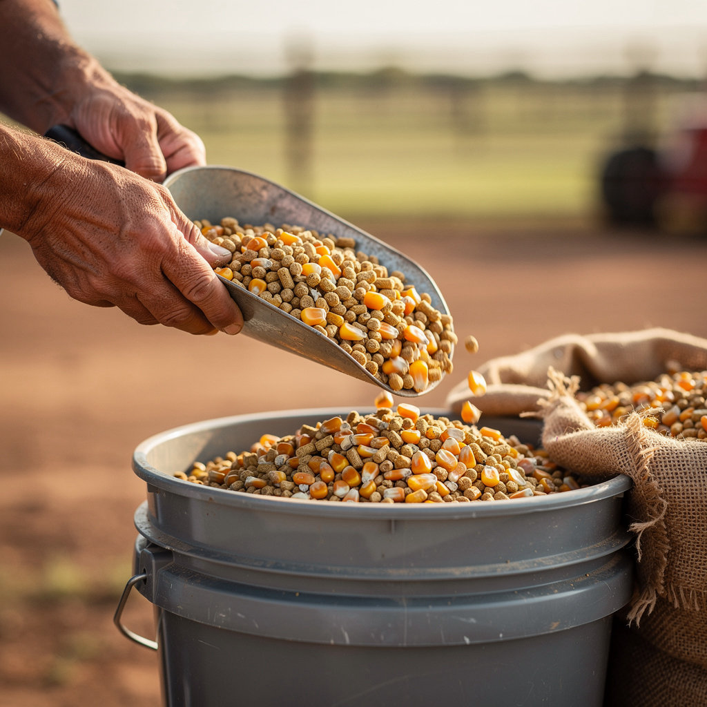 DOUBLE R AG SUPPLY warehouse stocked with animal feed, fencing, and building supplies for Kaufman County farmers